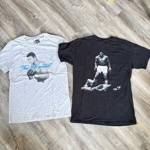 Mohammad Ali The Greatest of All Time Gray / Black Short Sleeve Tees Med Bundle